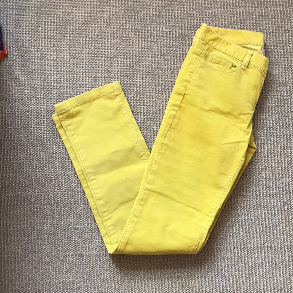 J. Crew women’s City Fit neon yellow Corduroy 27R